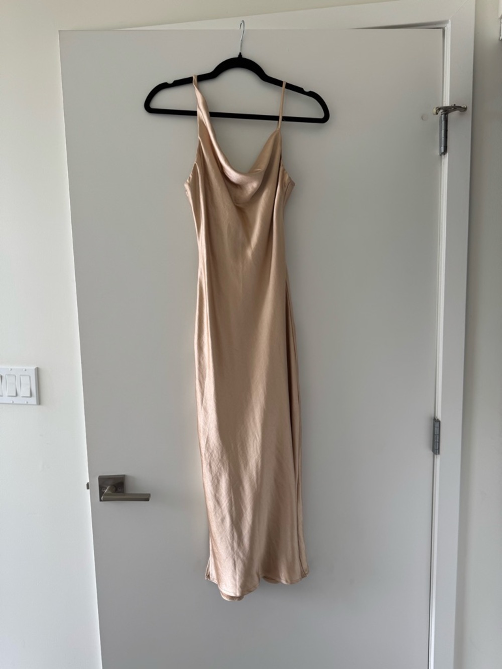 Princess Polly Satin Cowl Slip Midi Dress in champagne